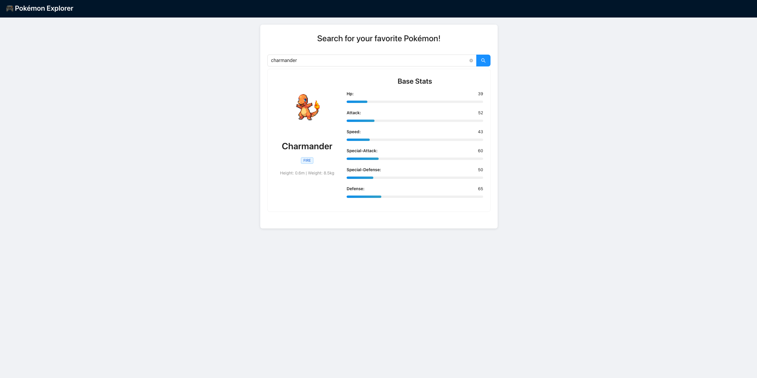 Pokémon Explorer App Interface